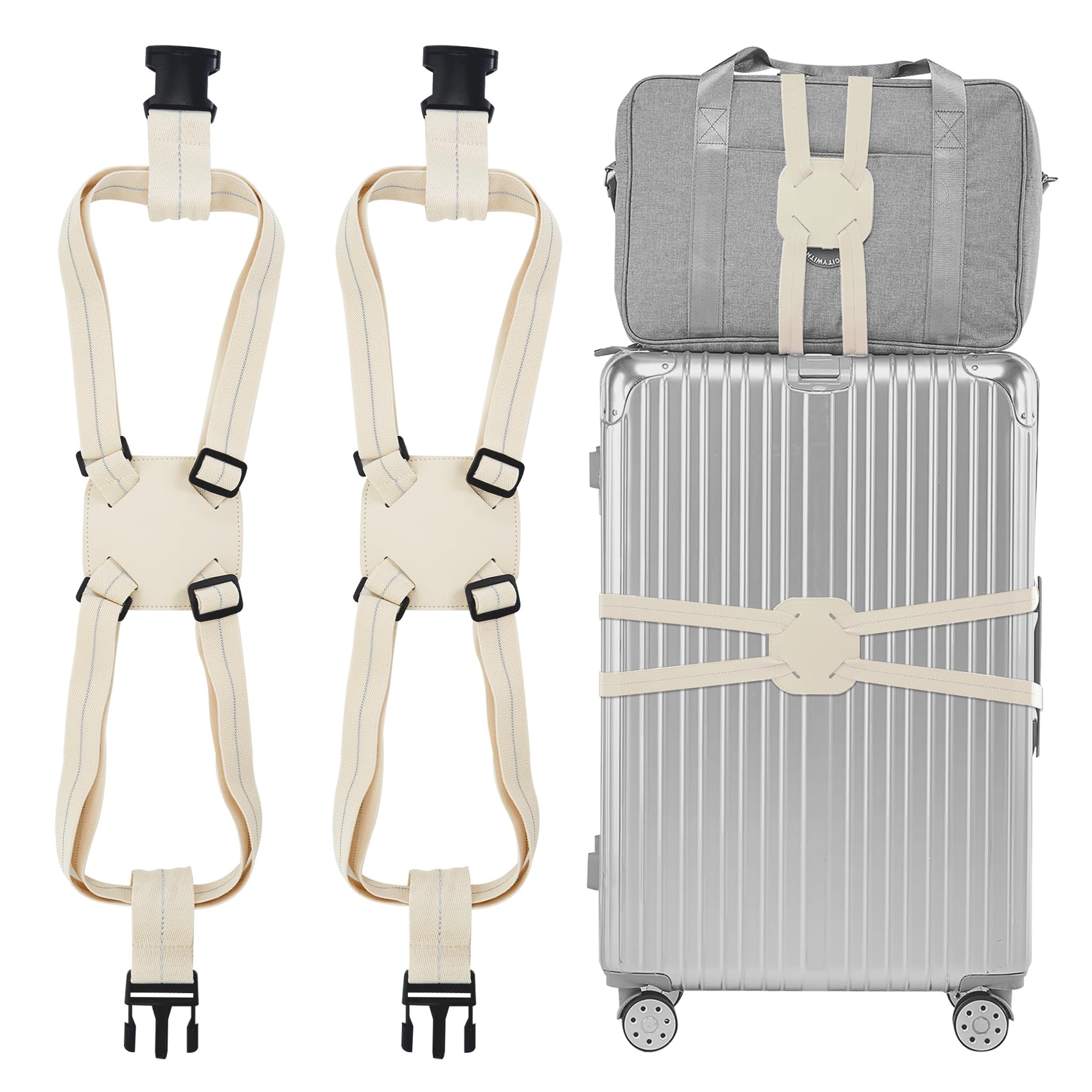 Travelkin Luggage Straps Bag Bungees add a Bag, Luggage Bungee for suitcases Elastic Strap Belt