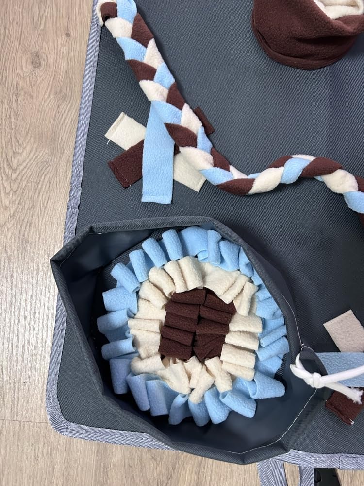 Alfombra Olfativa para Perros - Snuffle Mat Interactivo para Entrenamiento Mental y Olfato, Rompecabezas Dispensador de Premios y Comida Lenta, Base Oxford Lavable con Ventosa Antideslizante