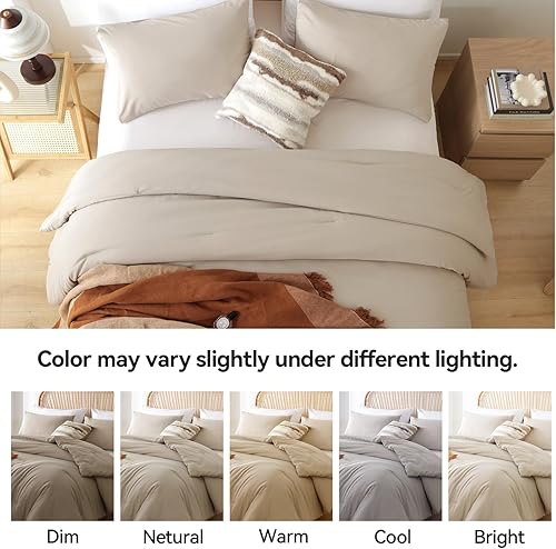 Miniatura 228 de Rosgonia Juego de edredón de tamaño matrimonial, niñas, niños y adolescentes, gris carbón, 3 piezas, 1 edredón gris oscuro, 2 fundas de almohada