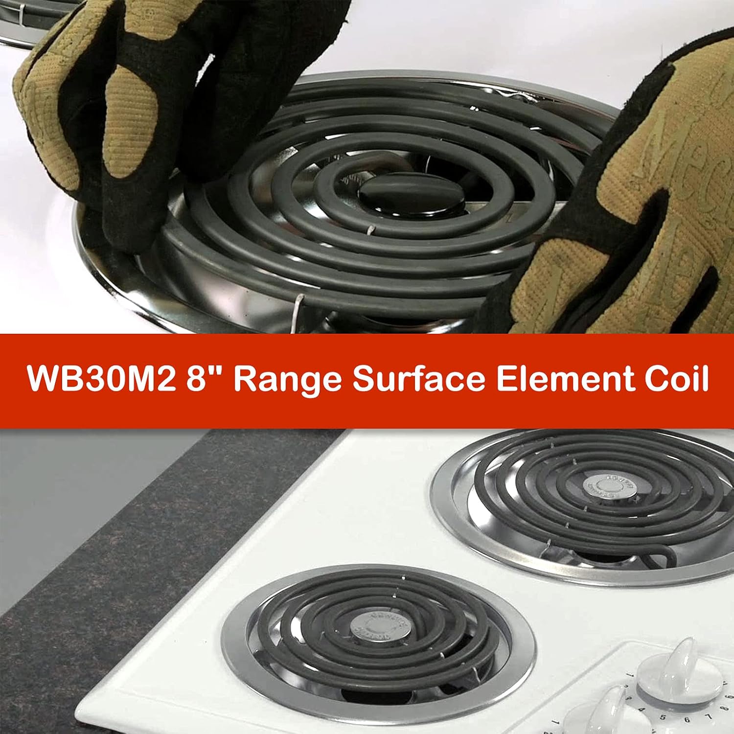 WB30M2 Range 8" Large Surface Burner Element Coil Replacement for G.E 6 Turns Electric Stove Range Burner : Appliances