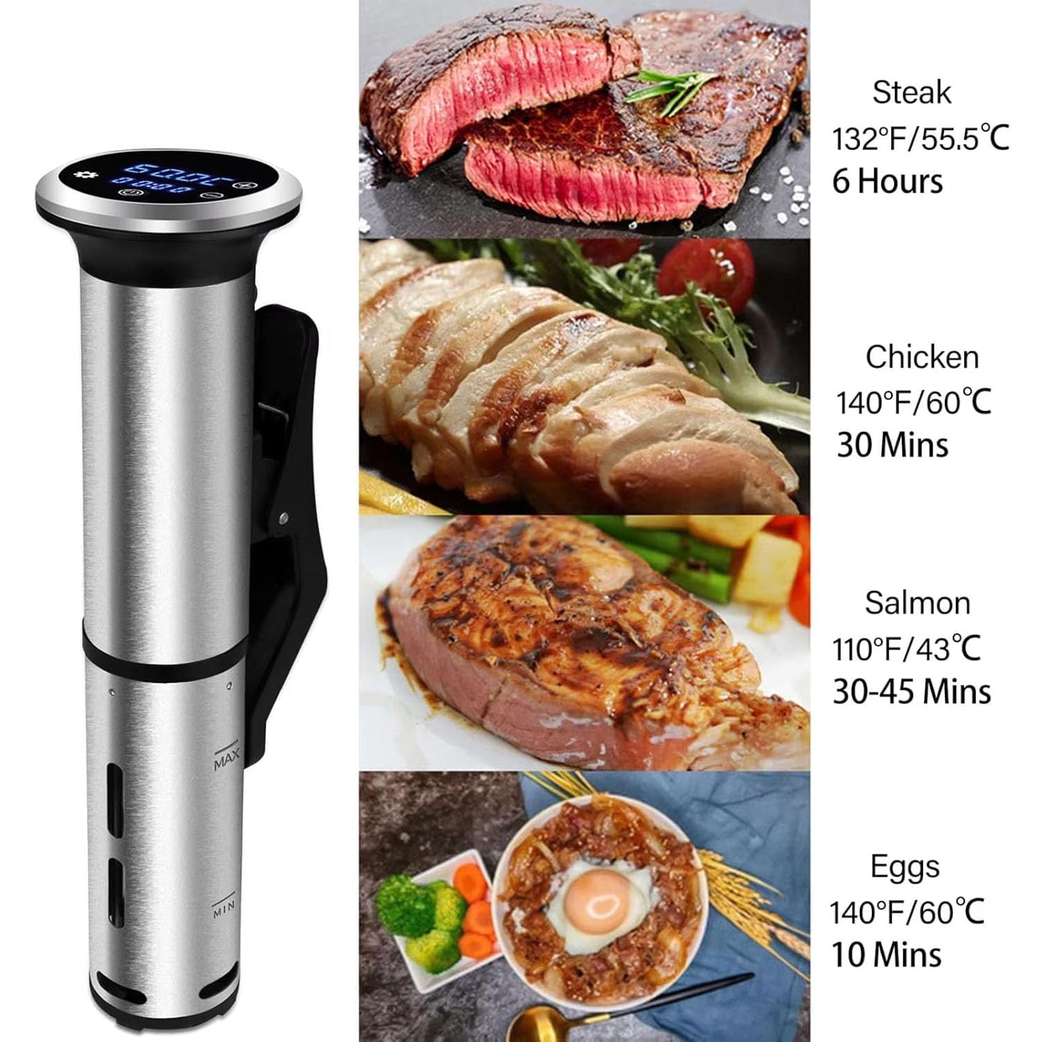 Urządzenie Do Gotowania Sous Vide, Wolnowar Niskotemperaturowy Z Ekranem Dotykowym LED, Cyrkulacją Wody 360° I Precyzyjnym Timerem Do Kontroli Temperatury Dla Hoteli, Restauracji I Kuchni