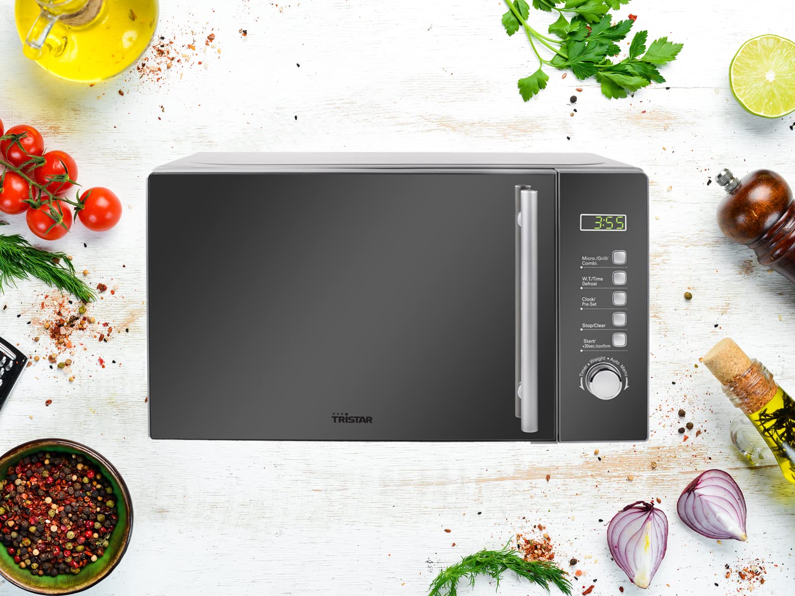 Micro-ondes 3 en 1, grill et fonction convection, 42 litres, 10 programmes avec couvercle