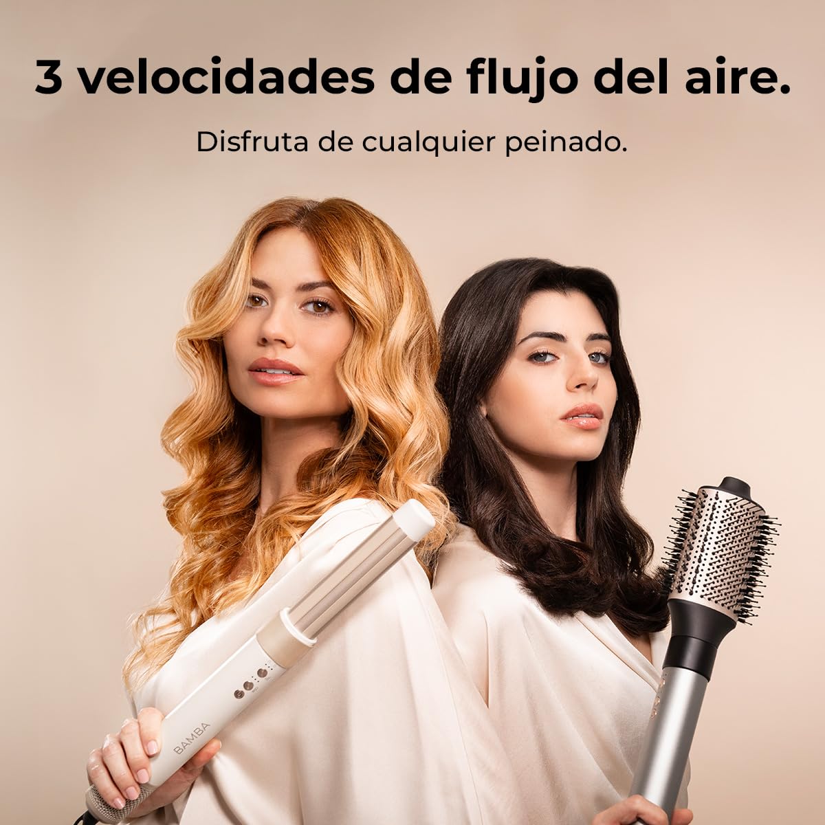 Cecotec Cepillo de Aire Secador Moldeador Alisador Multifunción 8 Cabezales CeramicCare AirGlam Champagne. 1400W, Tecnología Coanda, 3 Velocidades, 3 Temperaturas, Control Inteligente Calor, 110000rpm — view 9