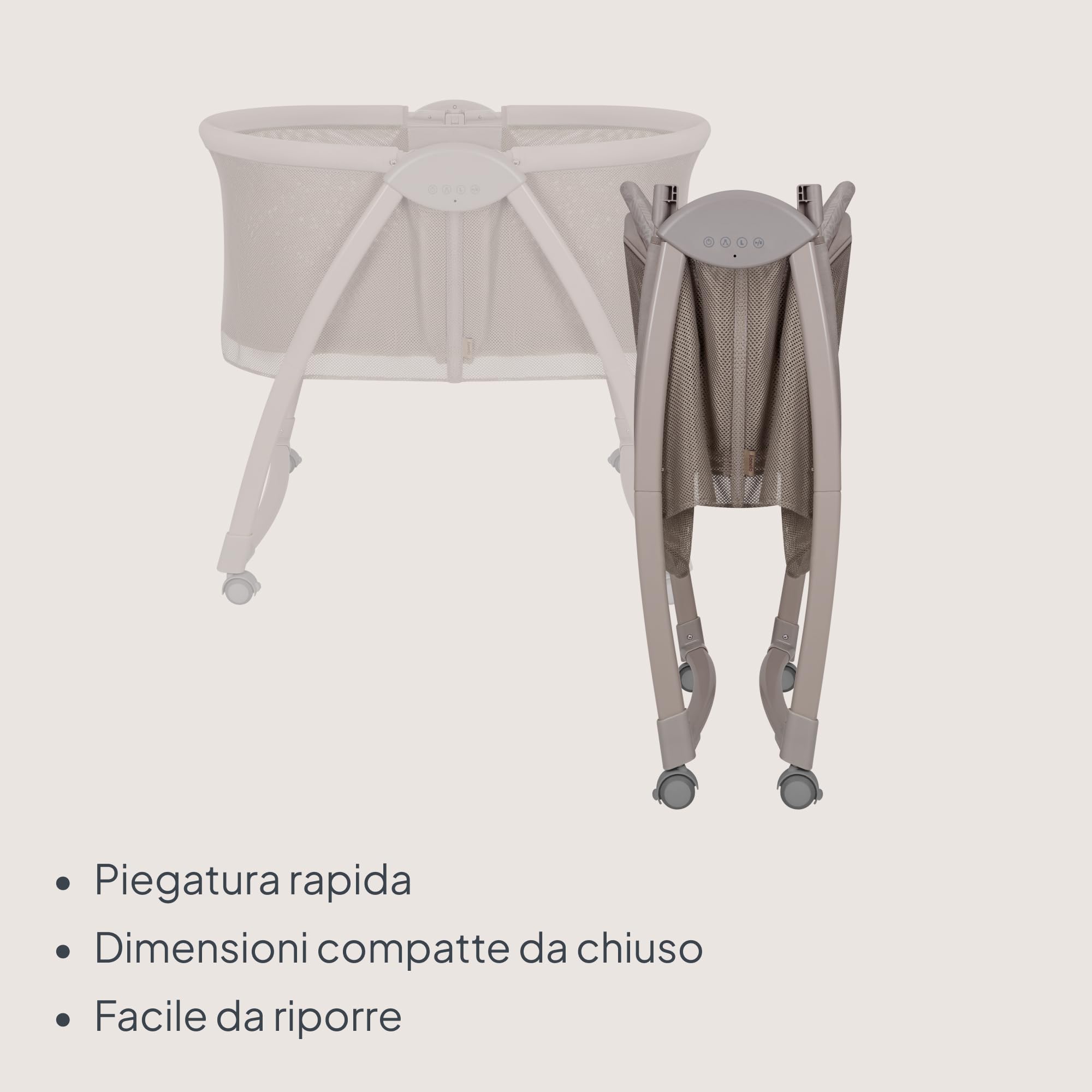 lionelo Gaya Culla Elettrica per Neonati, Dondolio Automatico Laterale