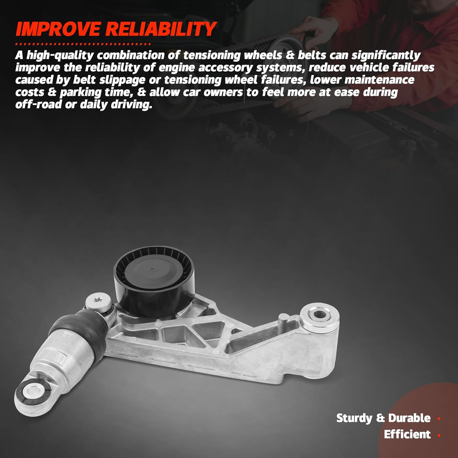 4627038AA Drive Belt Kit with Belt Tensioner & Idler Pulleys Compatible with Wrangler JK Sahara Sport Rubicon Unlimited Variants 3.6L V6 2012-2018