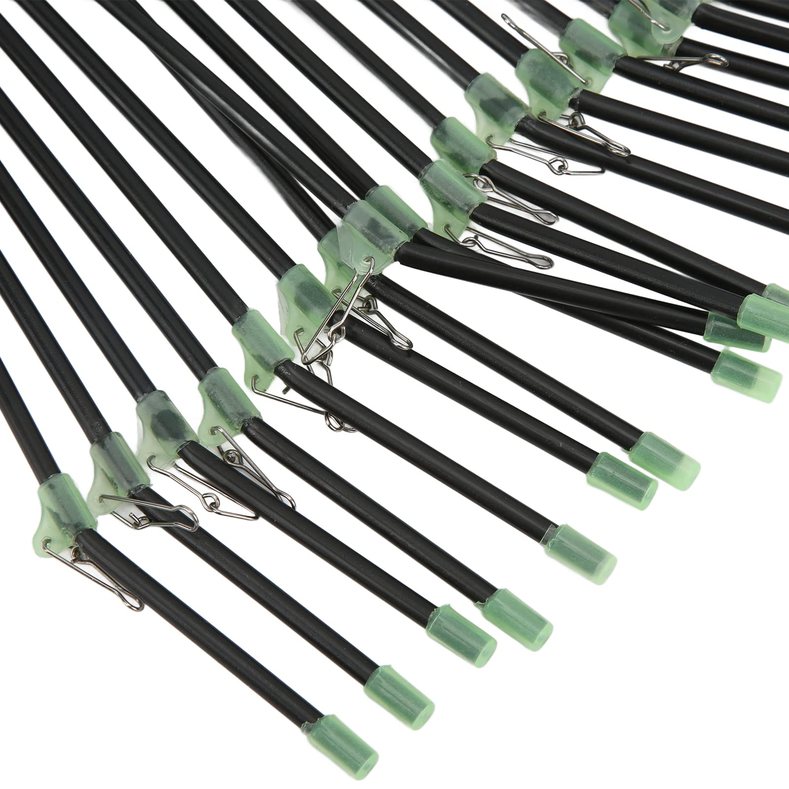 20 sztuk wędkarstwa morskiego Anti Feeder Boom z Snaps Tube Balance Connector Fish Tackle (czarne tworzywo sztuczne)