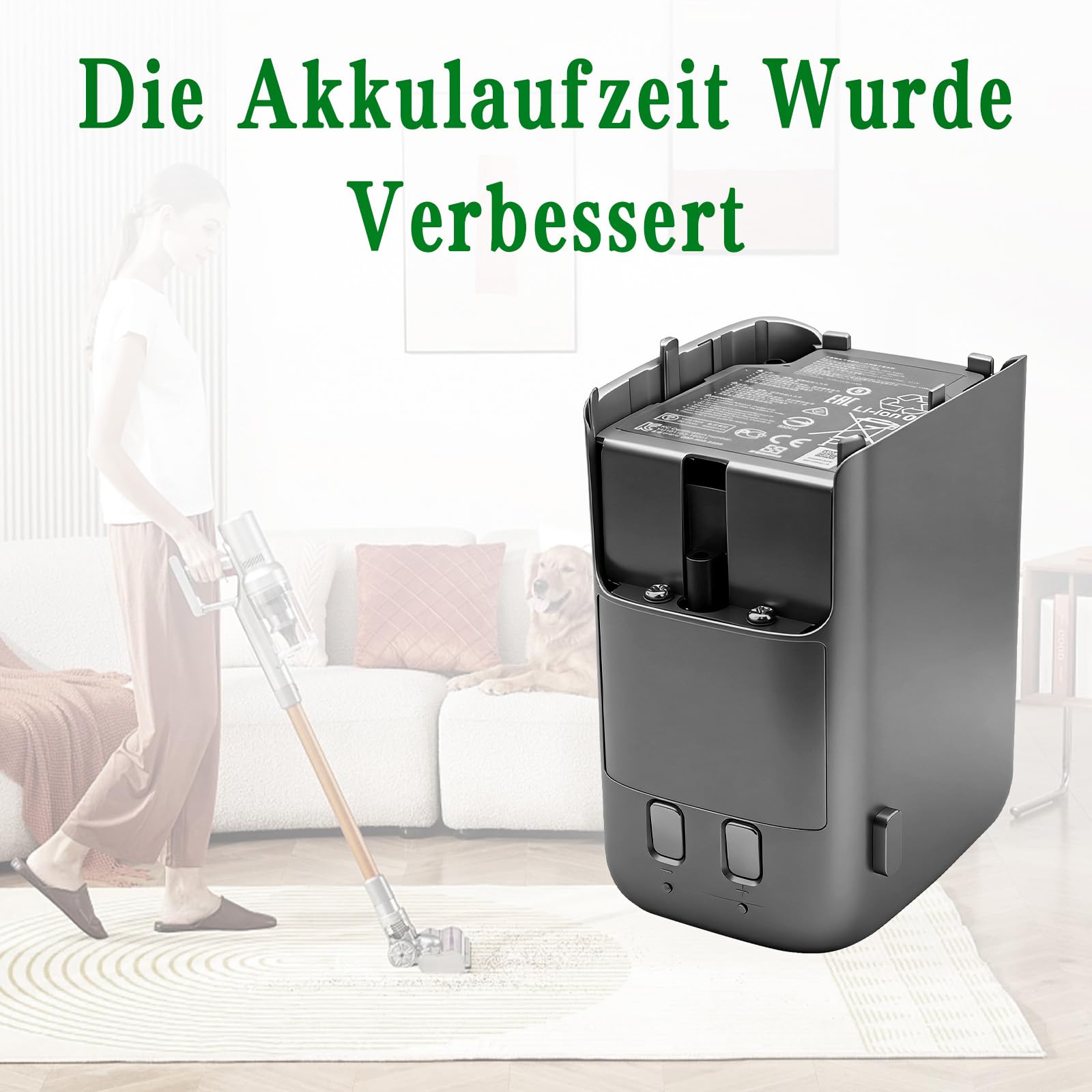 Akku 3468mAh Ersatzakku für Roborock H6 H7 Akku-Staubsauger, Kompatibel mit H6M1A H7M1A R200001 9.02.0211 9.02.0098, 22V
