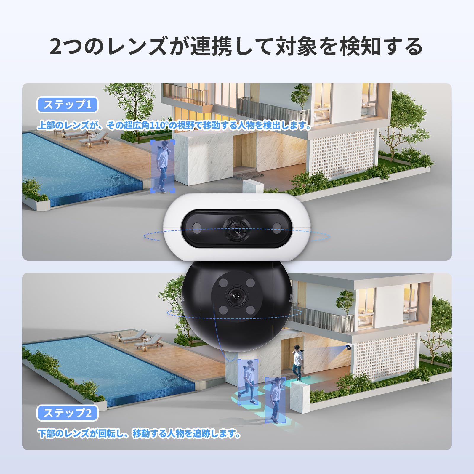 Amazon.co.jp: EZVIZ (イージービズ)ドーム型防犯カメラ 屋外 ソーラー