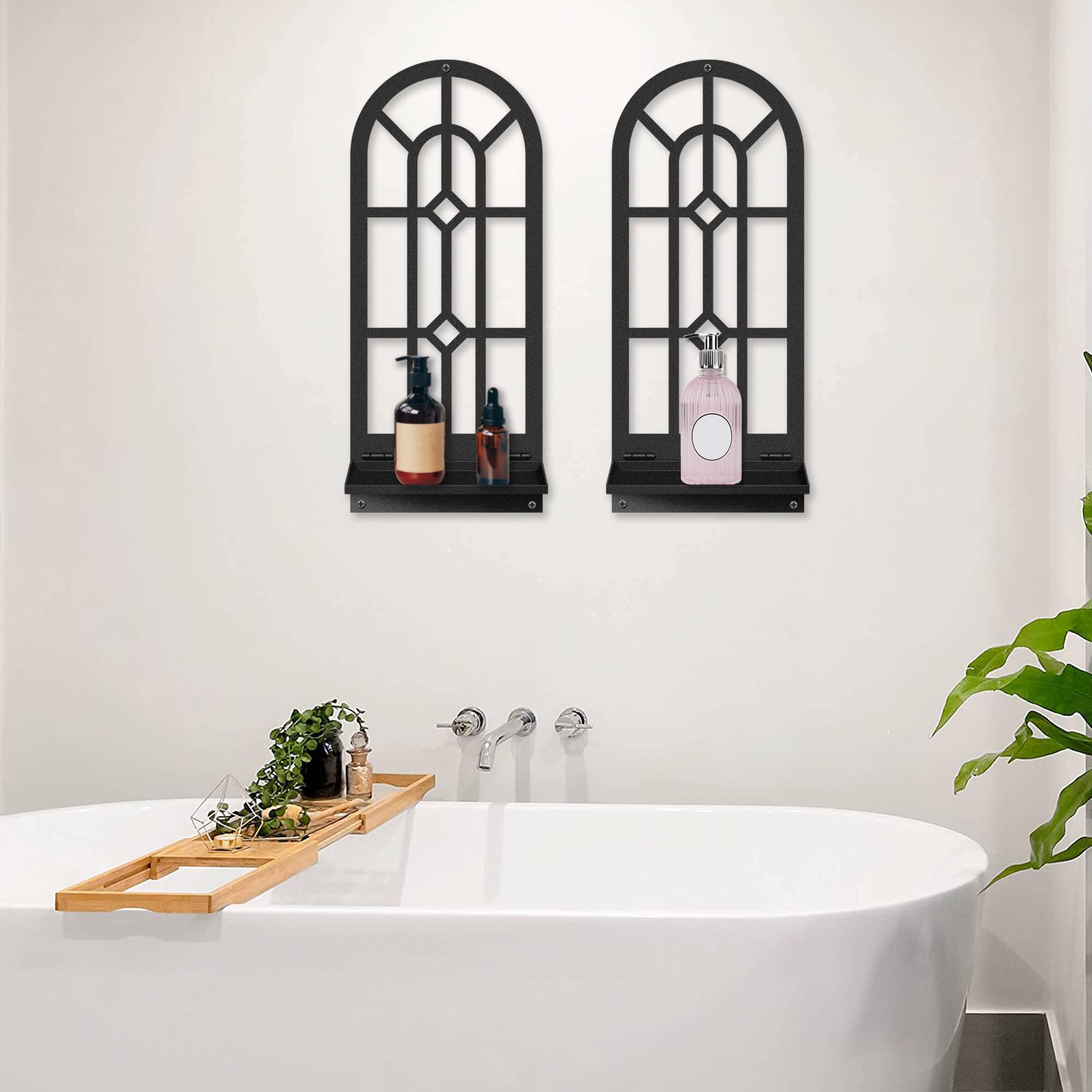MEIYIFAN Set di 2, Portacandele da parete, Arte moderna della parete del bagno, Estetica Hanging Decorative Wall Art per Soggiorno Camera da letto Bagno (16.5 x 7 in)