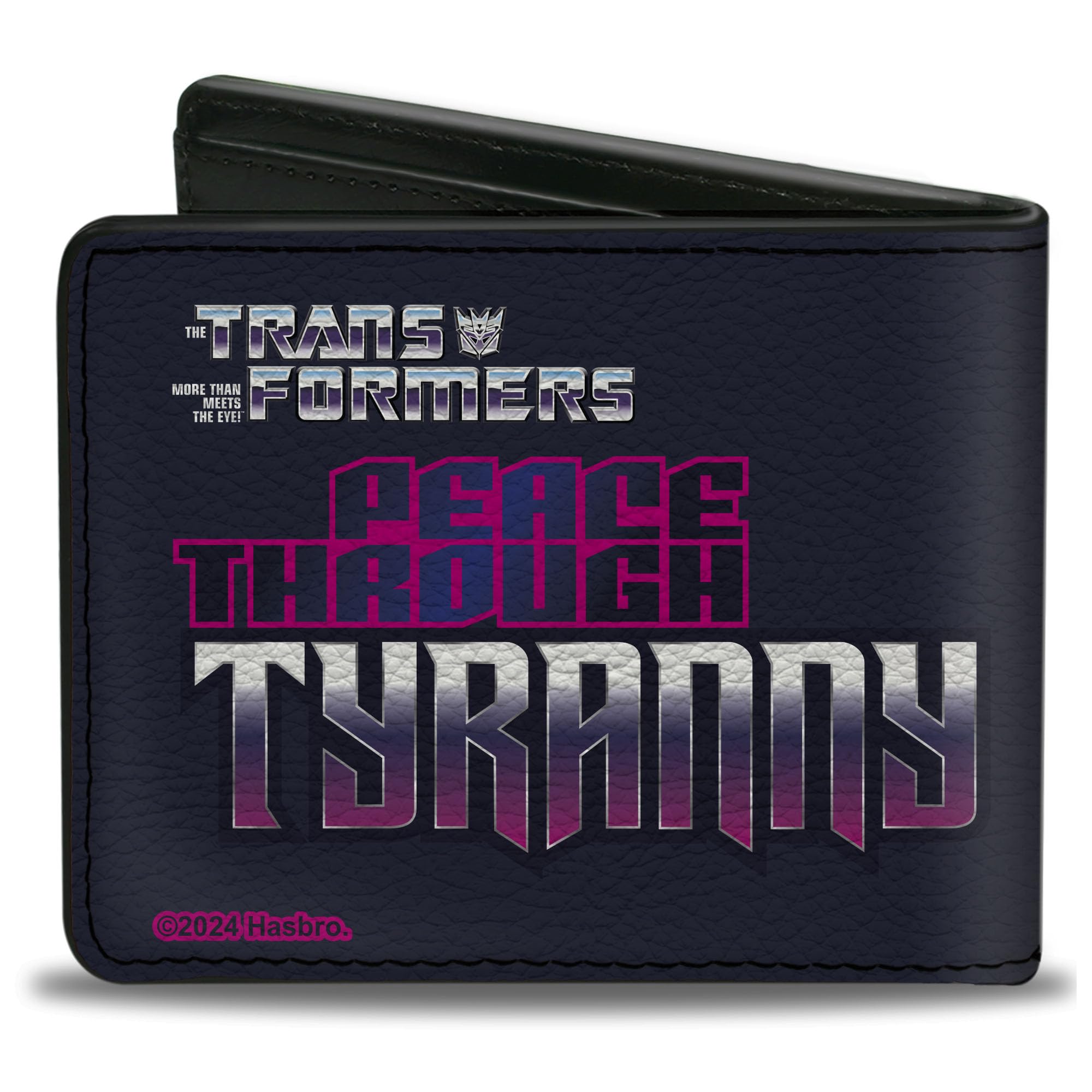 Hasbro Wallet, Bifold, Transformers Megatron Peace Through Tyranny Pose Black Reds, Vegan Leather