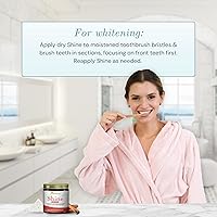 Vista 4 de OraWellness Shine - Polvo de dientes remineralizante con hidroxiapatita, polvo blanqueador de dientes natural, removedor de manchas de dientes