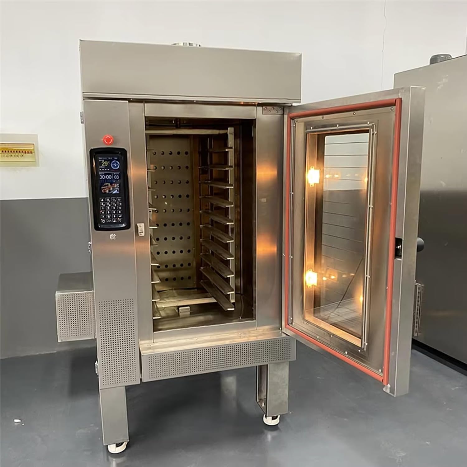 Digital Convection Baking Oven, Stainless Steel Dual Fuel Convection Grill, Automatic Multifunctional Countertop Baker for Snack Factory, Dessert Shop, and Commercial Food Processing