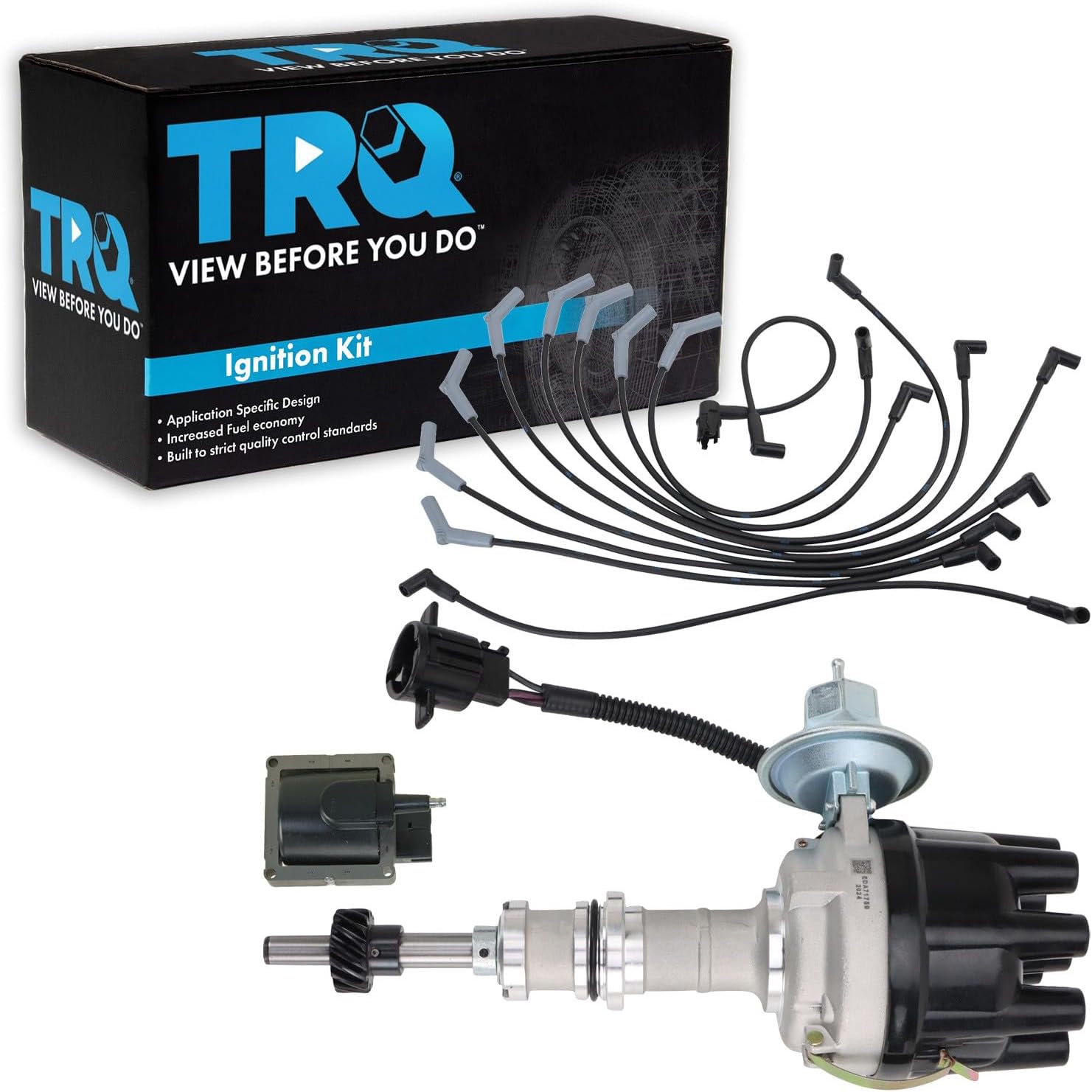 TRQ Ignition Coil Kit 3 Piece Compatible with 1991-1992 Jeep Cherokee 1991-1992 Jeep Comanche 1991-1993 Jeep Wrangler