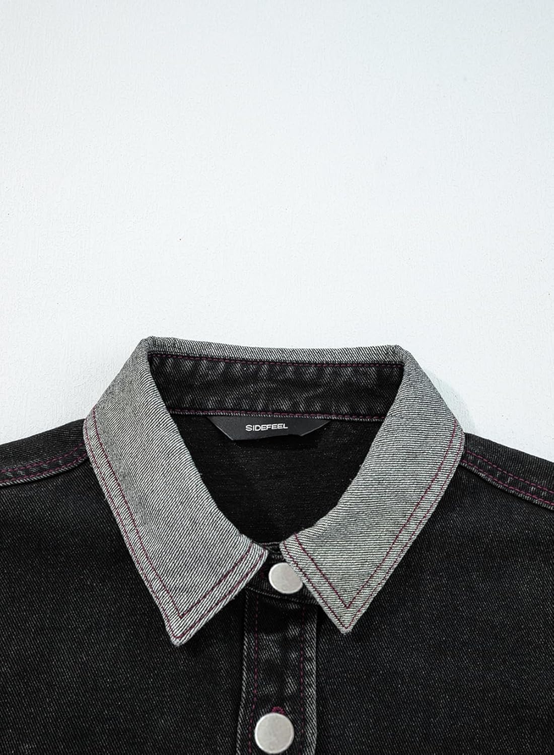 Sidefeel Women's Jean Jacket Oversized Boyfriend Shacket Button Down Long Sleeve Trendy Tonal Wash Denim Jackets - Image 7