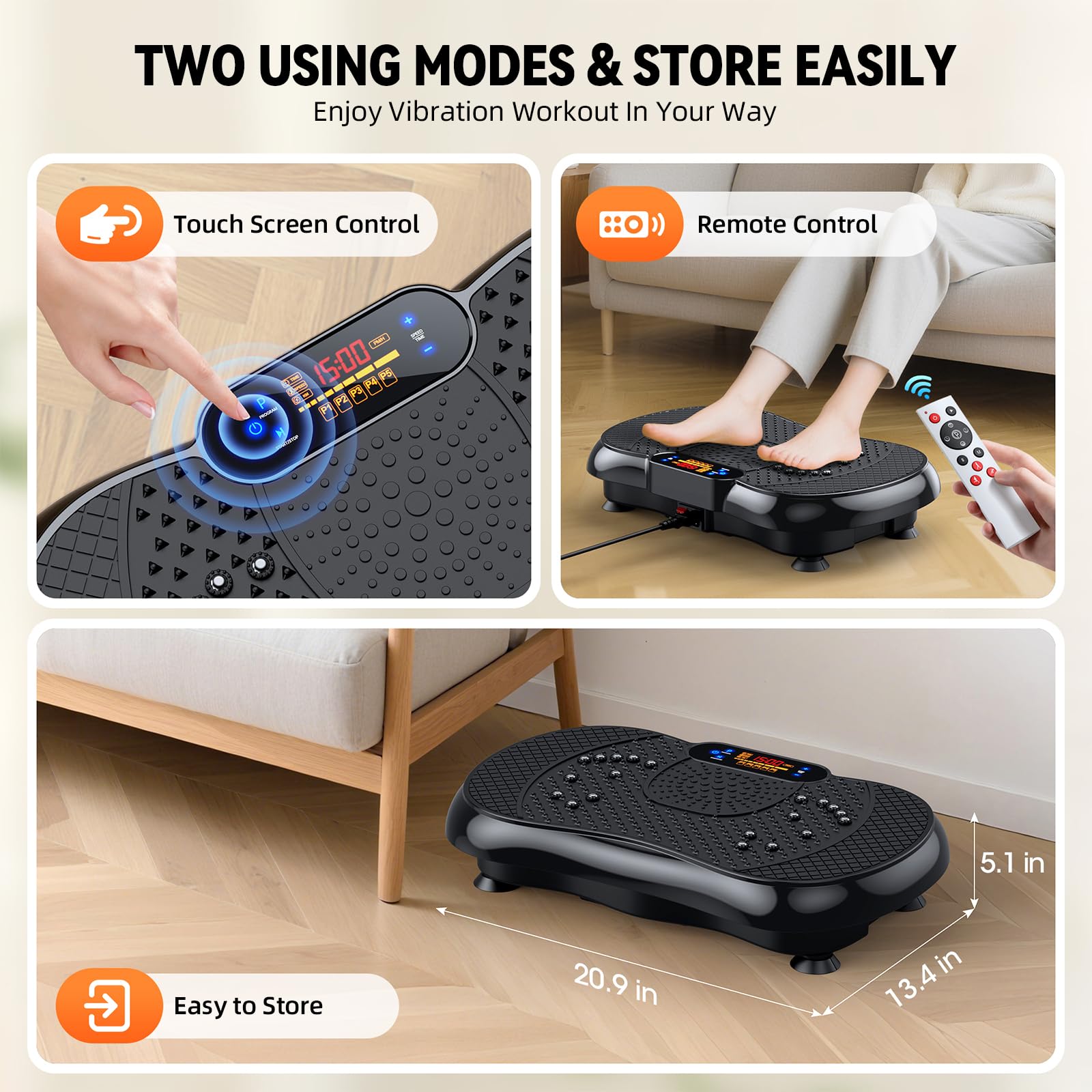 Vibration Plate Exercise Machine 2025 Upgraded Fitness Vibrating Lymphatic Drainage for Weight Loss 330Lbs, 999 Adjustable Speeds, Full-Body Shaker Workout Platform for Women Men, Sport Home Gym