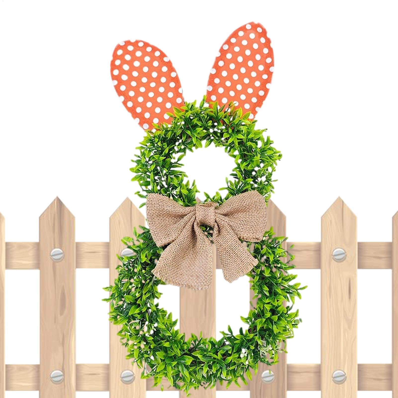 Décoration de Pâques couronne de lapin pour fenêtre et ornement de fête de ferme