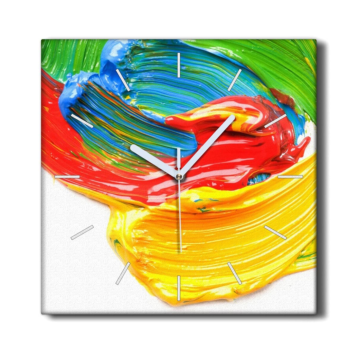 Horloge sur Toile Coloray 30x30 Deco Murale Salon sans Tic-Tac