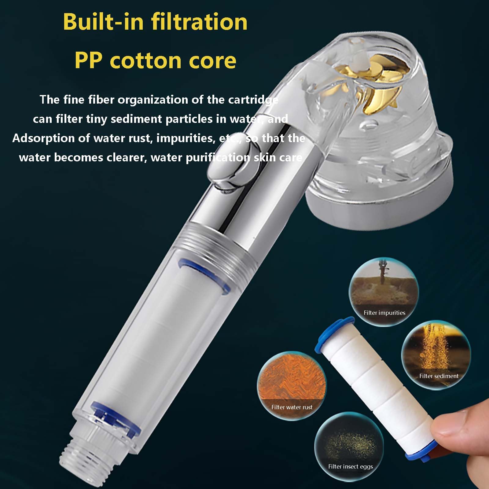 HAILM Soffione Doccia Alta Pressione con Filtro Staccabile Regolabile, Doccetta Palmare con Tubo e Staffa, Boost Water Saving 3 modalità Ampia Copertura