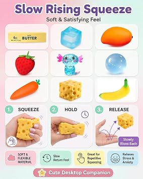 9 Pack Squishy Squeeze Box Toys Set Slow Rising Squishies Classic Slow Mystery Fun Set Pack Blind Malt Creative Slow Return Relief Hand Relax Desk Decor Party Favor Gifts for Adult