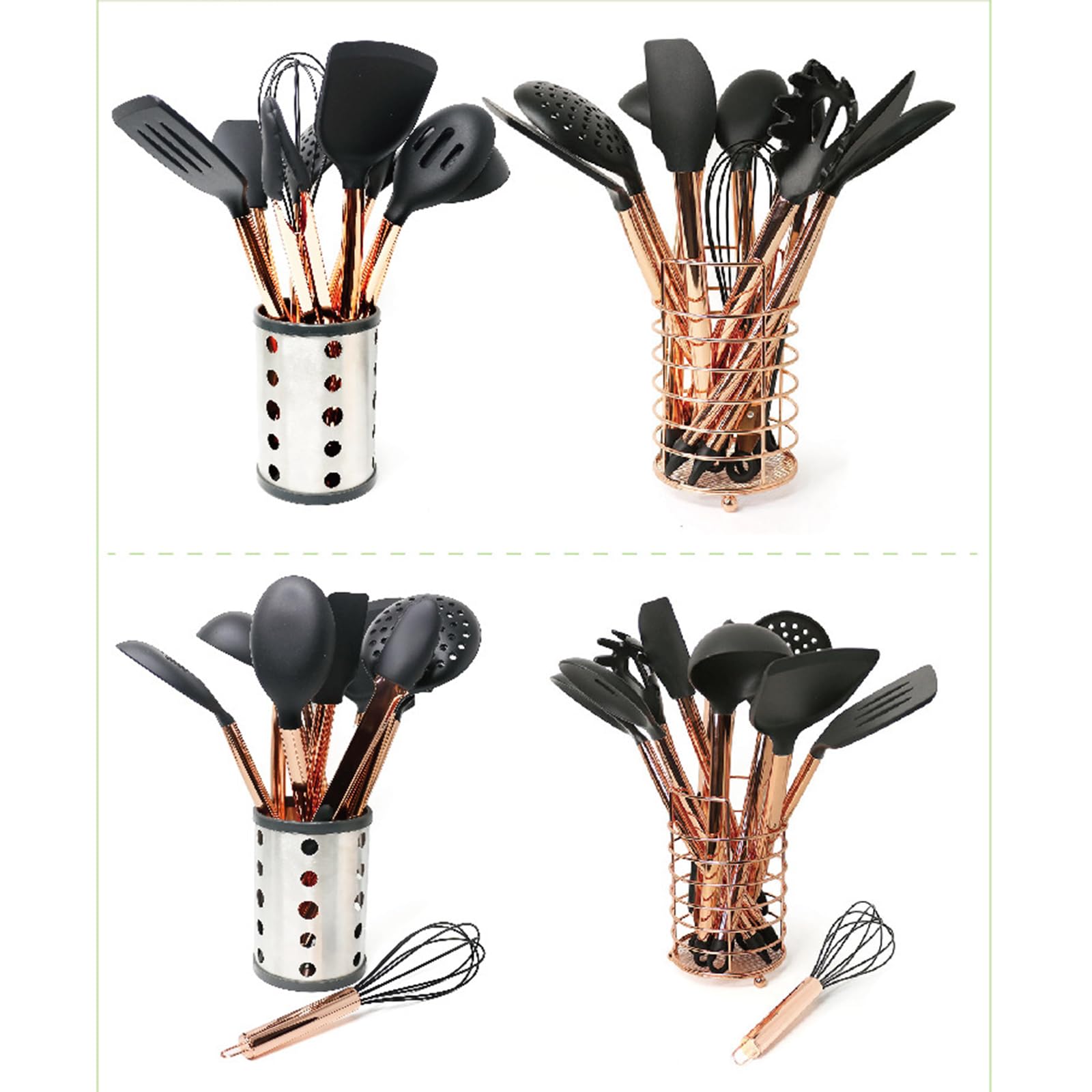Kochutensilien-Set, Edelstahlgriff, Schlitzlöffel, Pfannenwender, Küchenhelfer, Besteck-Set