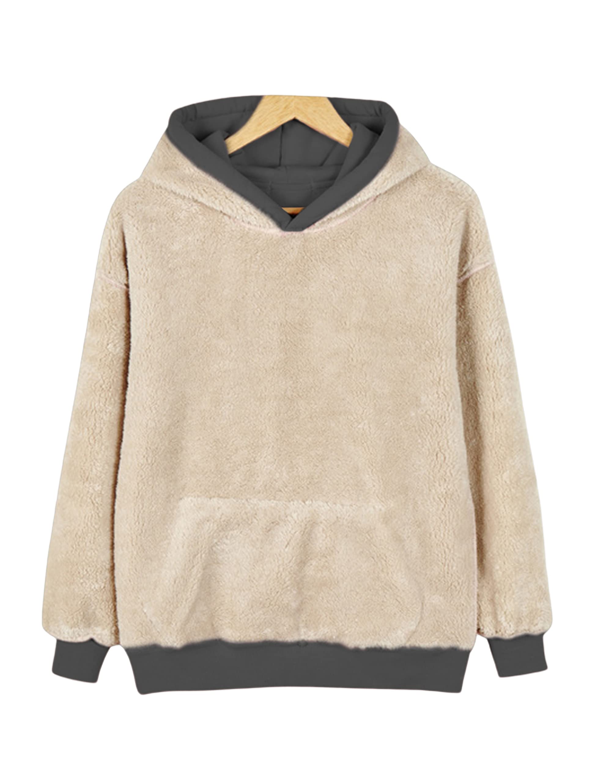 Yeokou Sudadera con capucha de invierno para mujer, de forro polar, cálida y pesada