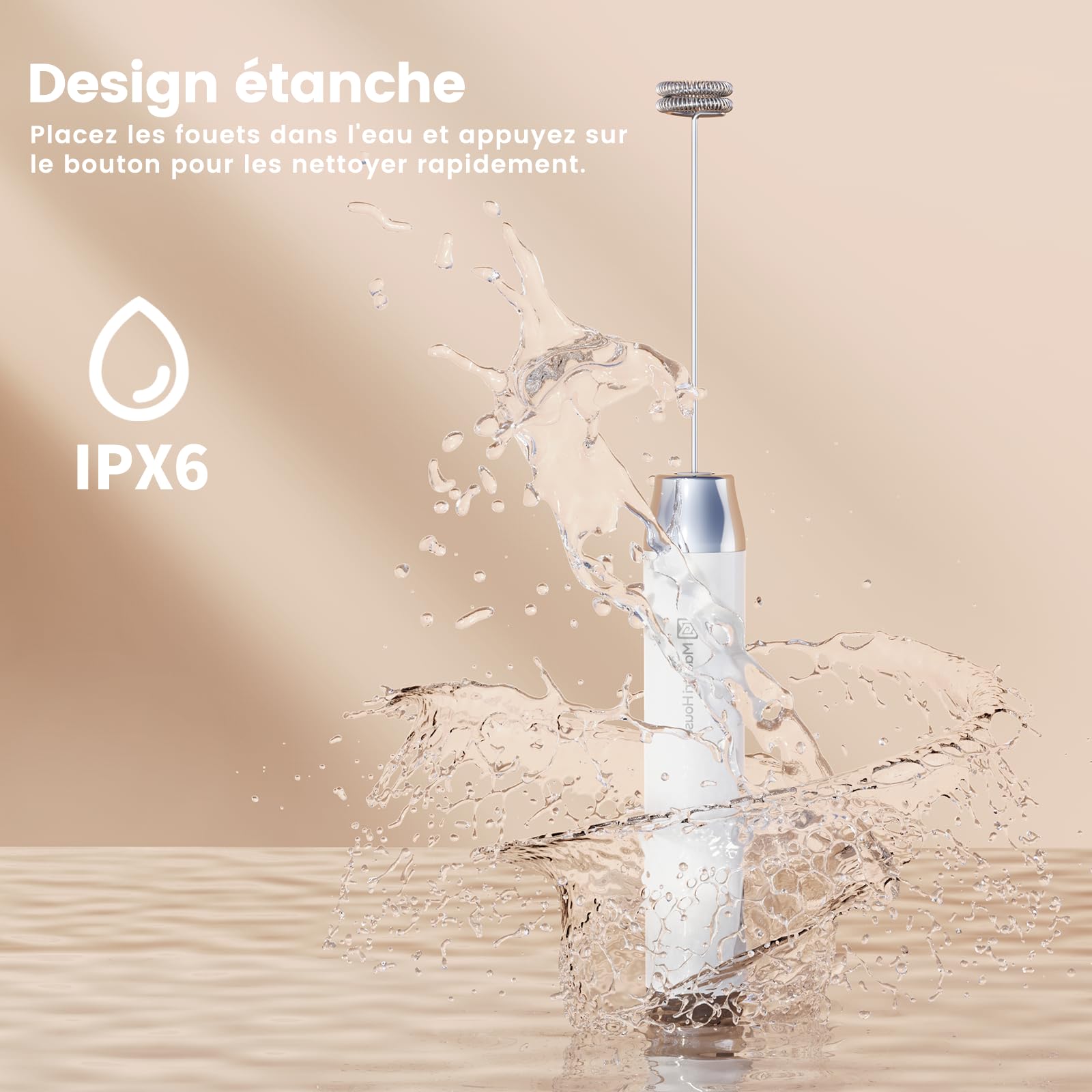 Fouet à Lait Mini Silencieux Mousseur à Lait Électrique Maestri House - Rechargeable USB-C - 15 Secondes Pour Mousse Parfaite