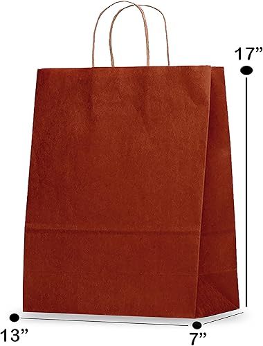 Miniatura 2 de Elegant Supply Bolsas de papel kraft con asas trenzadas para regalo navideño, multiusos, adecuadas para cualquier ocasión, 13 x 7 x 17 pulgadas,