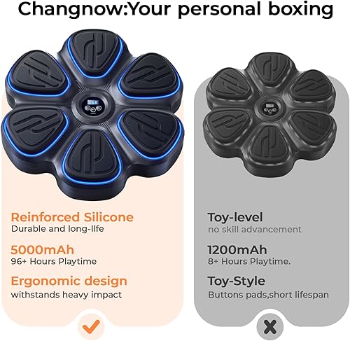 Miniatura 5 de changenow Máquina de boxeo musical para adultos, máquina de entrenamiento de boxeo inteligente Bluetooth, entrenamiento de perforación de pared para