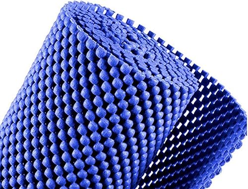 Miniatura 5 de Revestimiento de estante para cajones, tapete antideslizante para estantes, 12 pulgadas x 6.5 pies, patrón de cuadrícula, PVC, no adhesivo, forro de