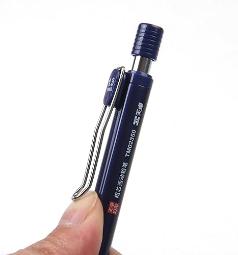 Miniatura 7 de Lápiz mecánico HB de 0.051in con recambios y borradores de plomo resistente, agarre cómodo para escribir