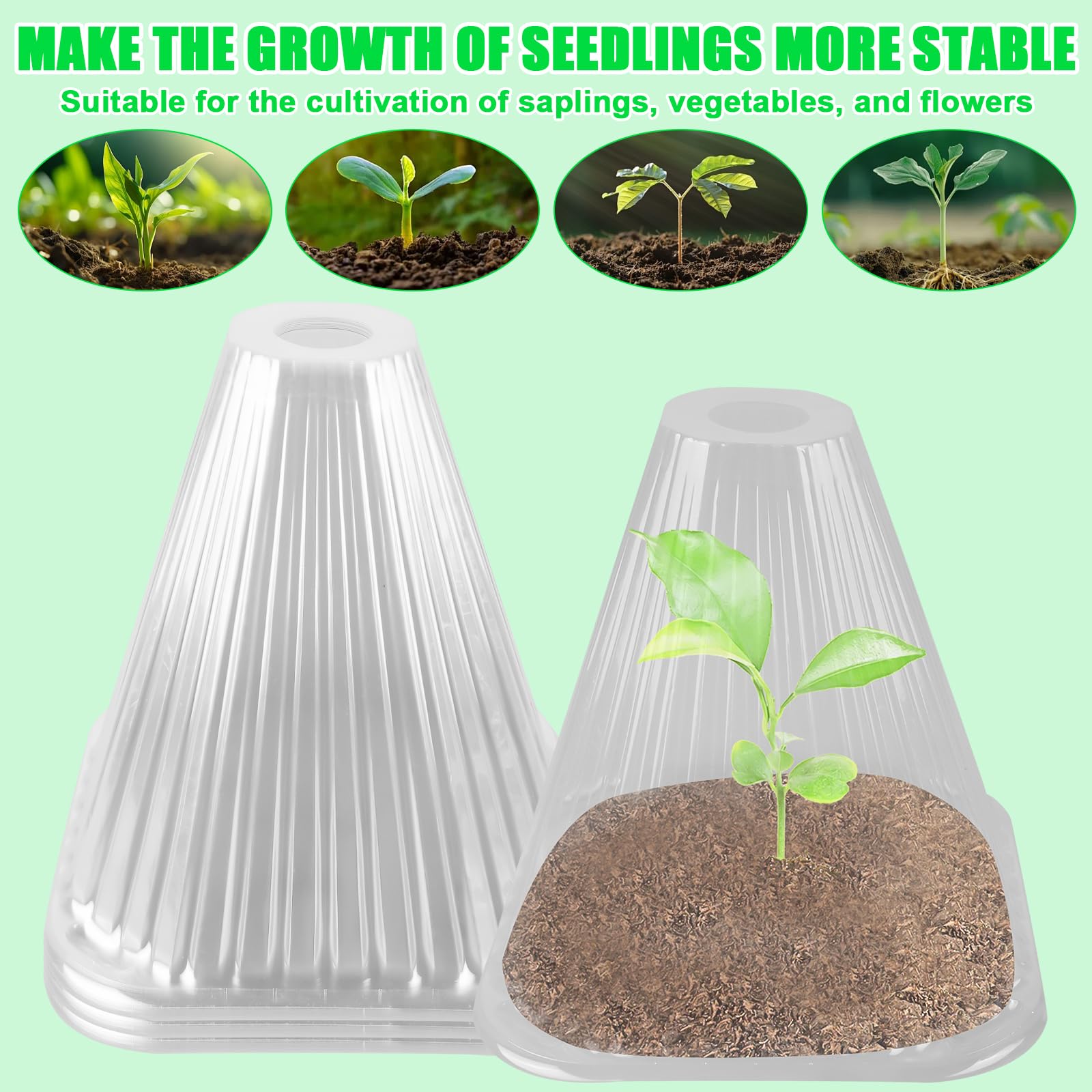 BAIFULAI Lot de 30 chapeaux de plantes transparents Ø 19 cm réutilisables protection contre oiseaux limaces gel