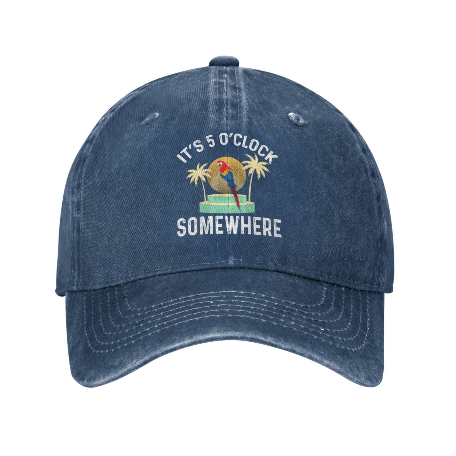Philysonic Unisex Navy Blue 5 Oclock Somewhere Hat It Is 5 Oclock Somewhere Hat Women Baseball Cap Fashionable Cap, One Size