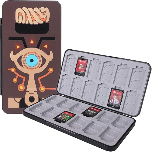 TIKOdirect Game Card Case for SwitchSD Cards, Storage 24 Switch Game Cards and 48 SD Cards Portable Holder Pretty Cute Hard Shell with Magenic