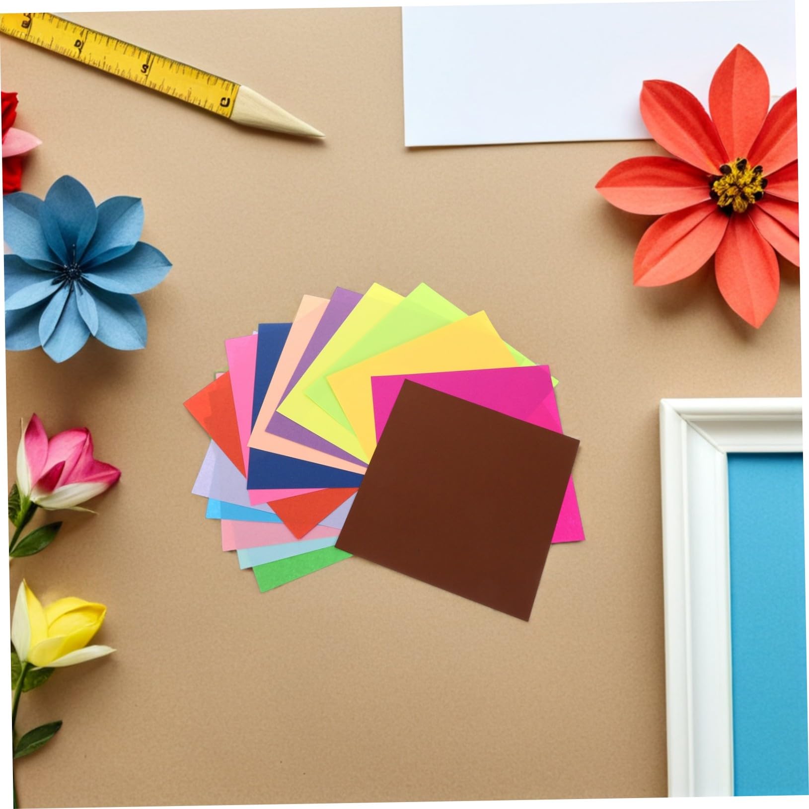 Kinder Origamipapier Quadratisch 600 Blatt Doppelseitig Farbig