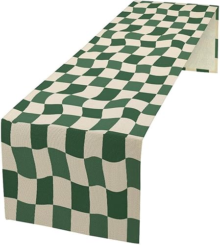 Miniatura 21 de Camino de mesa ondulado retro, abstracto, colorido, arcoíris, ondas, remolinos, lindo, bohemio, estético, para casa de campo, cocina, mesa de