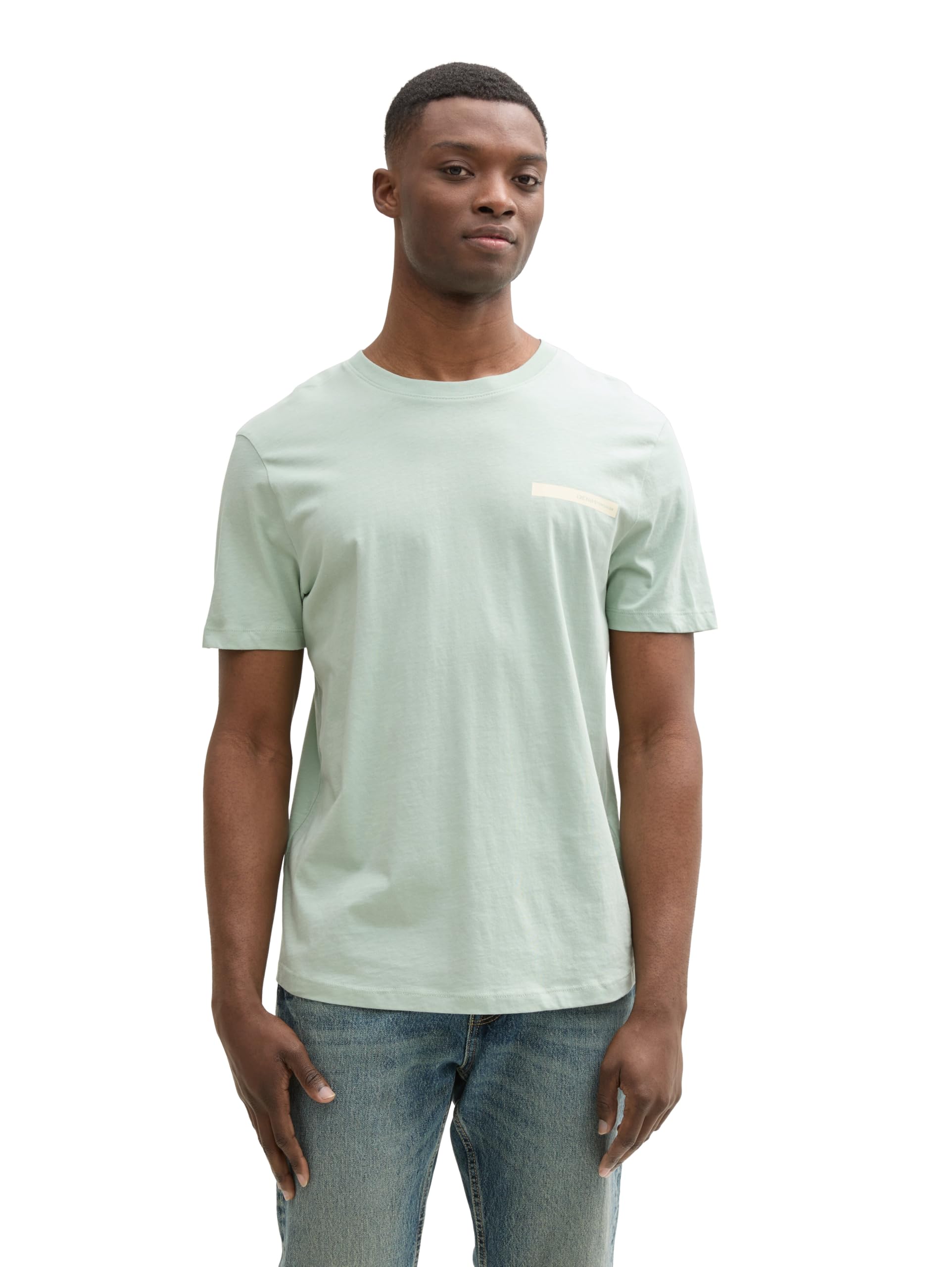 TOM TAILOR Denim T-shirt Uomo Basic – Cotone Jersey Girocollo (regolare, 77 Cm) - 2