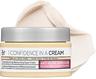 IT Cosmetics Confidence in a Cream - Hydrating & Anti Aging Face Moisturizer, Visibly Reduces Fine Lines & Wrinkles, Up To 48H Hydration, Repairs Skin Barrier, Squalane & Ceramides, For All Skin Types