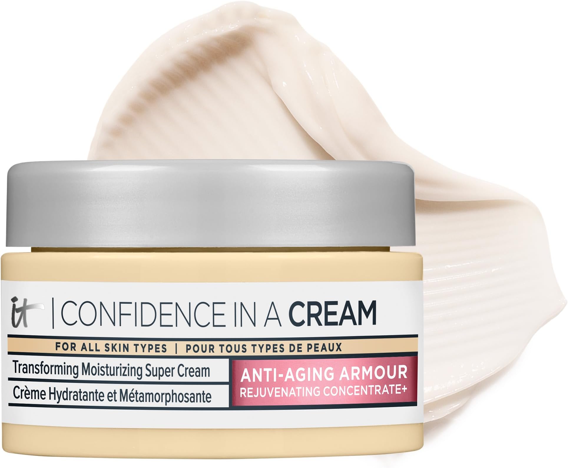 Confidence in a Cream - Face Moisturizer, Hydrating & Anti Aging, Visibly Reduces Fine Lines & Wrinkles, 48H Hydration, Repairs Skin Barrier, Squalane, Ceramides, For All Skin Types