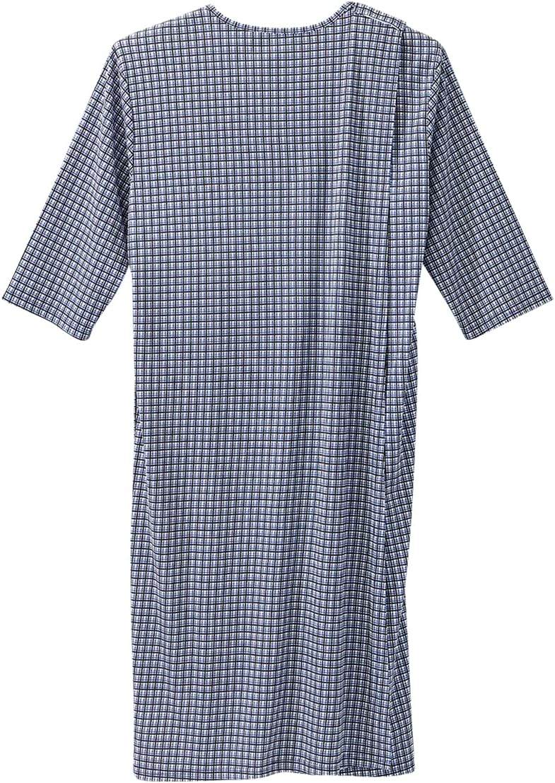 Silvert's Adaptive Clothing & Footwear Men's Open Back Henley Nightgown - Image 4