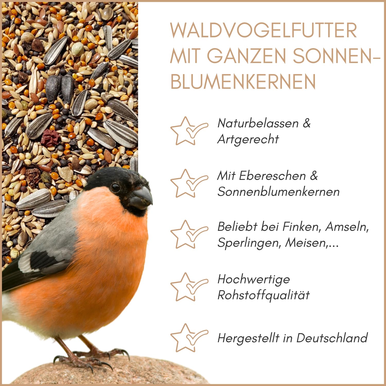 Supravit Waldvogelfutter 25kg mit Sonnenblumenkerne | | Vogelfutter Wildvögel ganzjährig & Gartenvögel | Vogelfutter Sommer | Winter Streufutter Vogel Futter für Meisen, Amseln,