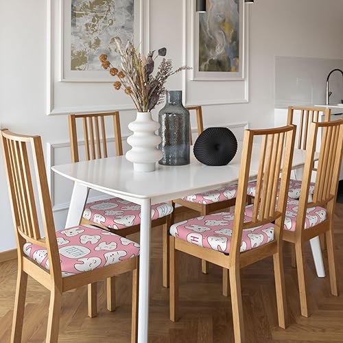 Miniatura 7 de Juego de 2 fundas de cojín para sillas de comedor, extraíbles y lavables, reutilizables, para sillas de comedor, juego de 2 fundas cuadradas de 16.9