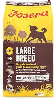 JOSERA Large Breed Huhn & Reis (1 x 12,5 kg) | Premium Trockenfutter für ausgewachsene Hunde großer Rassen | mit Lachsöl | weizenfrei | wertvolle Fettsäuren | XL-Kroketten gegen Schlingen | 1er Pack product image