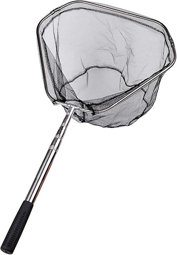 Vista 22 de RESTCLOUD - Red de aterrizaje de pesca con mango telescópico, red de pesca de agua dulce para niños, hombres y mujeres, se extiende hasta 40-63