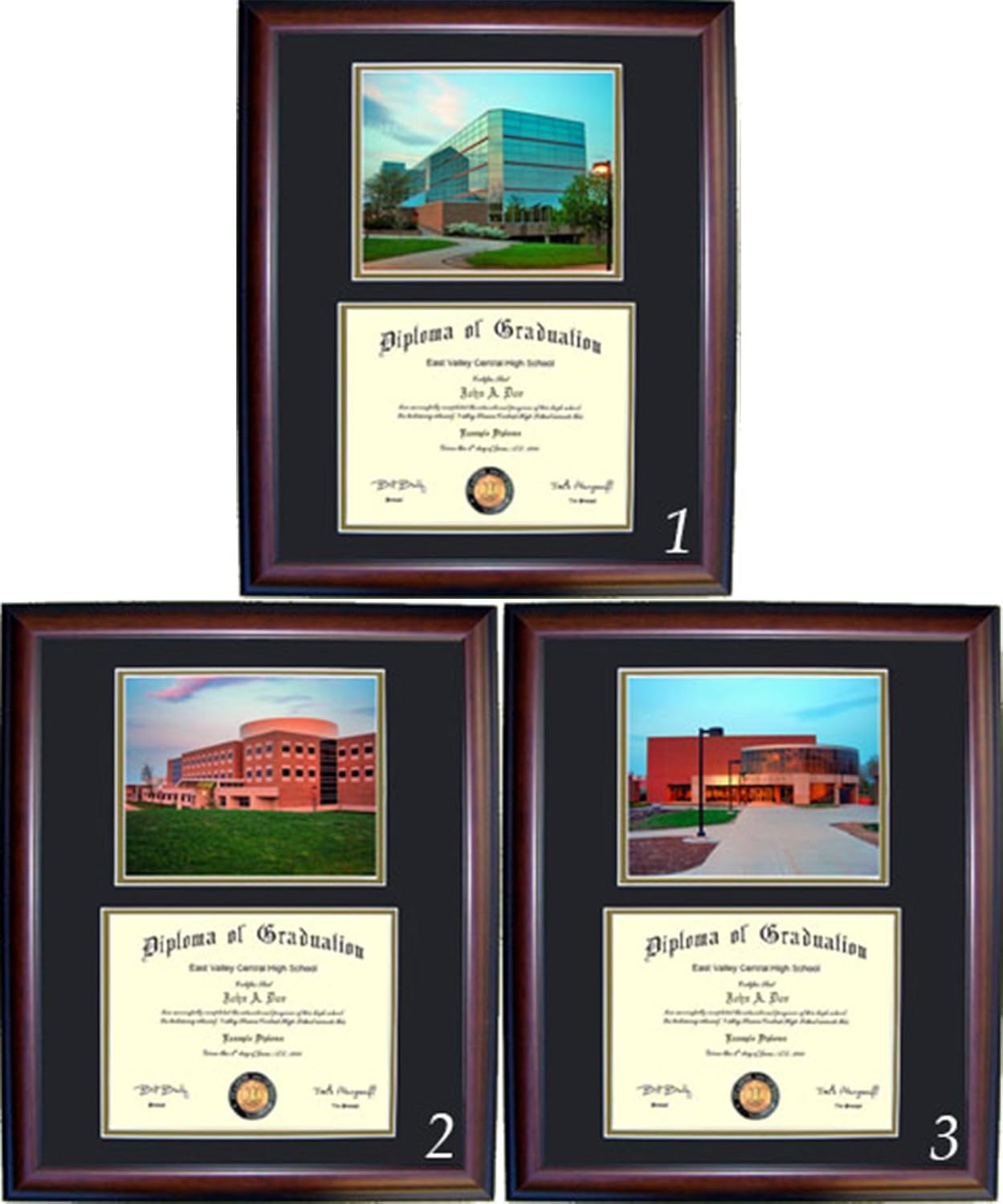 Oakland Diploma Frame - Photo Option #3 - Cherry Frame