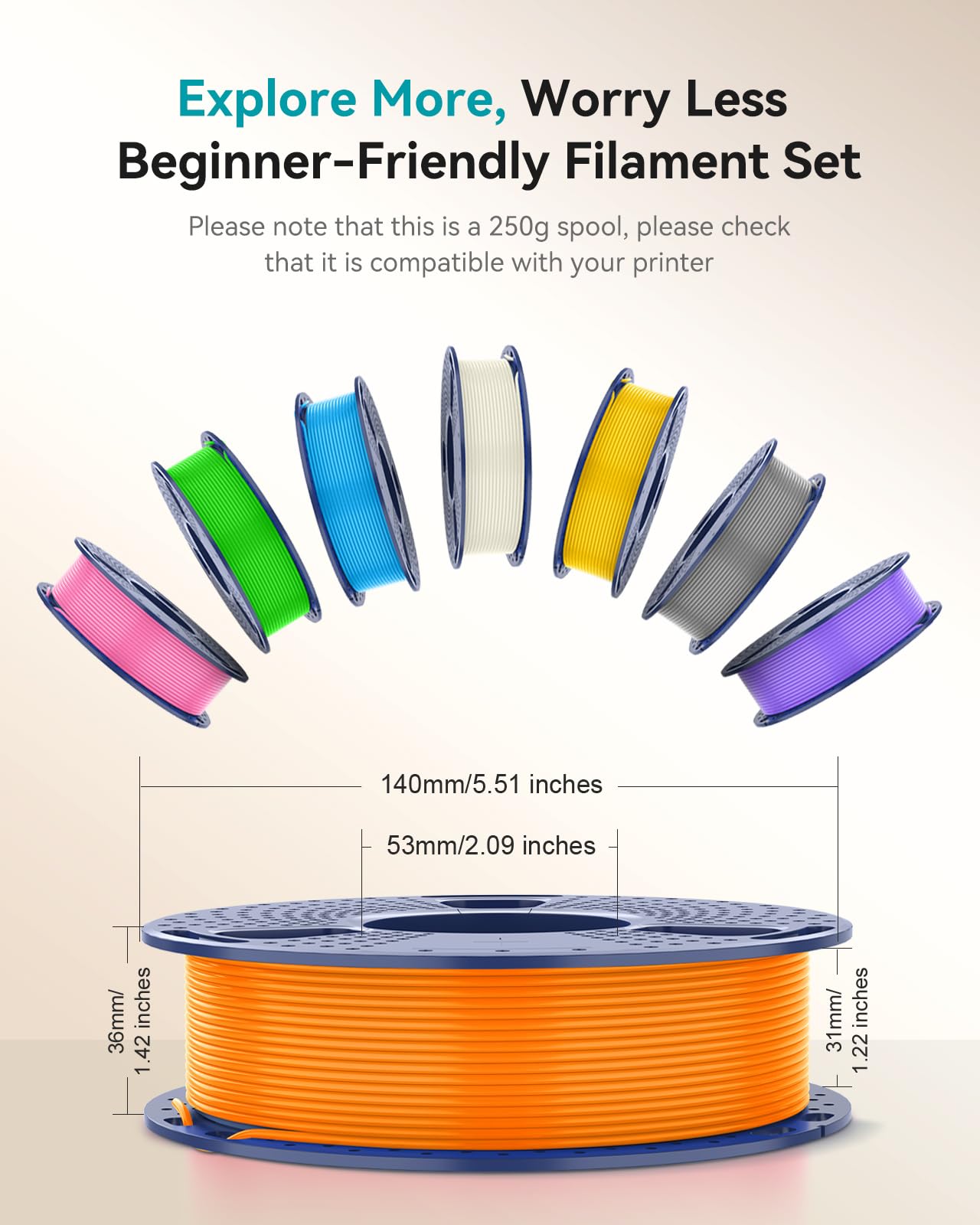 Amazon.com: SUNLU PLA+ Filament 1.75mm, 16 Pack 250g Spools