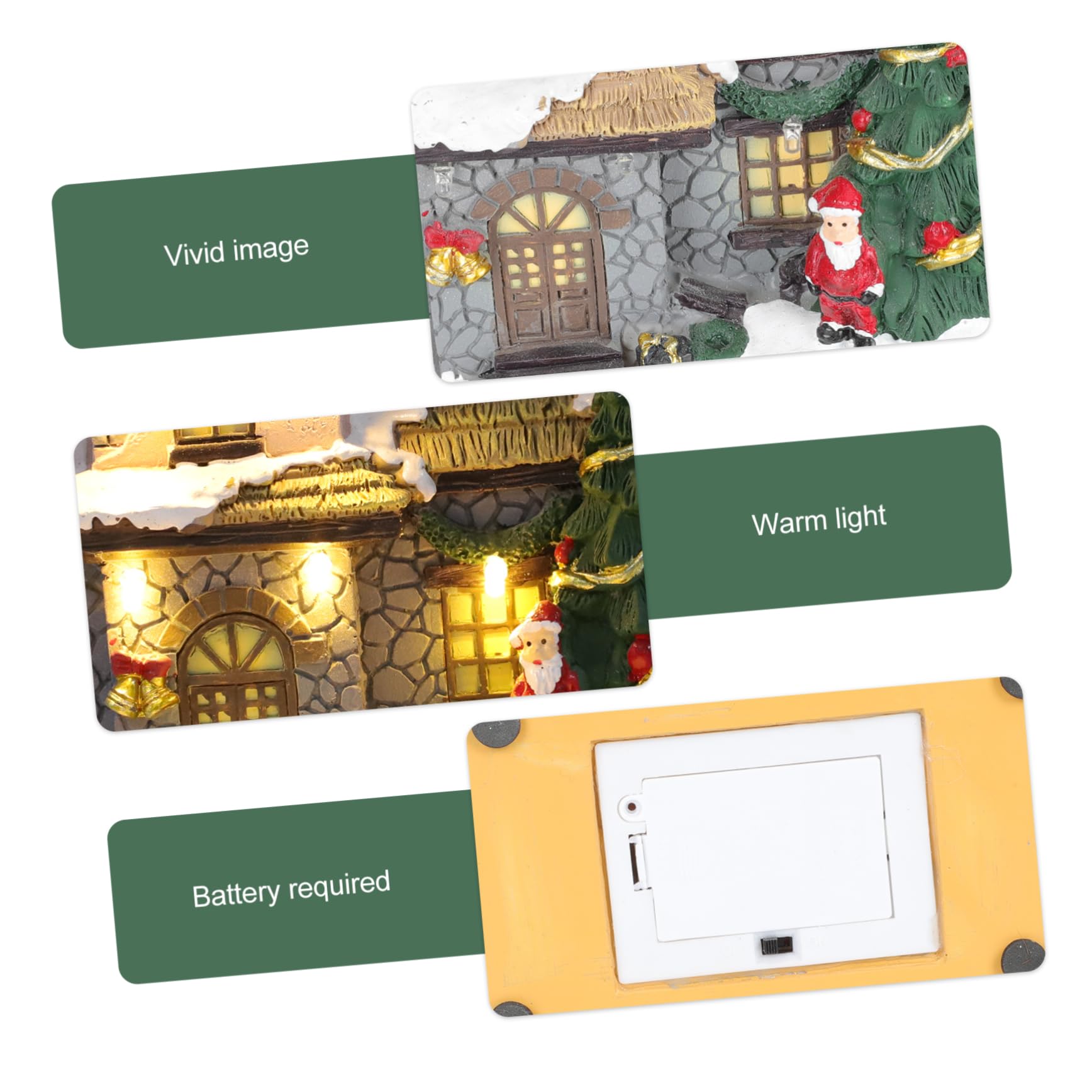 ORFOFE Decorazione Natalizia Per La Casa Paesaggio Innevato in Resina Luce Notturna Ornamento Da Tavolo Di Natale Unico