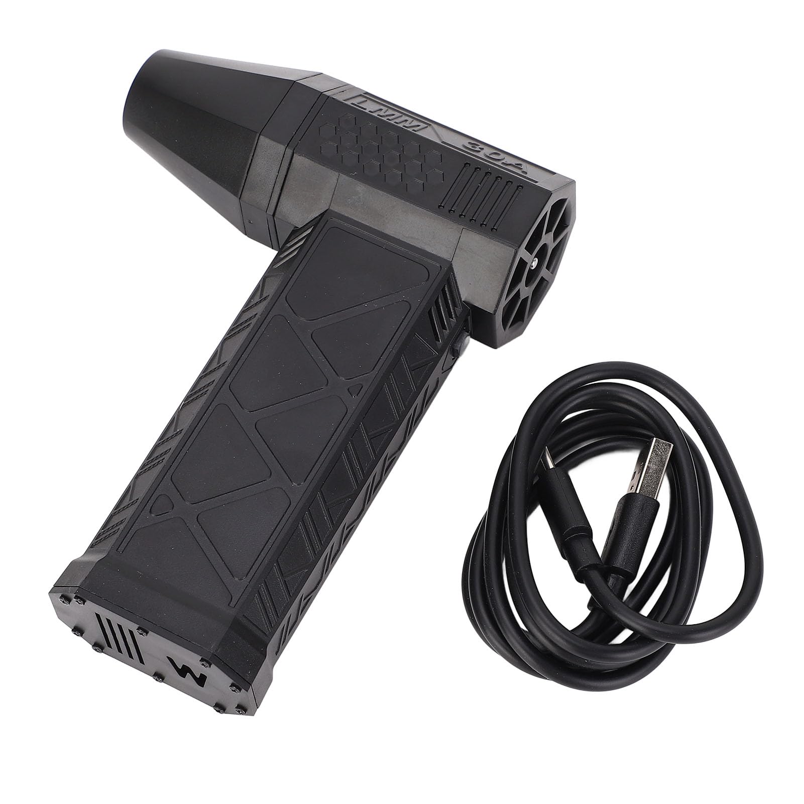 Super Ventilateur à Réaction, Plumeau d'air comprimé à Contrôle de Vitesse en Continu de 130 000 TR/Min, Souffleur Portable Rechargeable avec Buse de Concentrateur, Mini