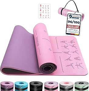 OUTDOUSE Yoga Mat, TPE Gym Mat, Non-Slip Yoga Mat, Pilates Mat, Gym, Pilates, Fitness, Sport Mat, 183 x 61 cm