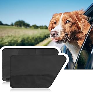 2PCS Car Door Protector for Dogs,Waterproof, Anti-Scratch, with Mesh Pockets for Snacks & Toys，Vehicle