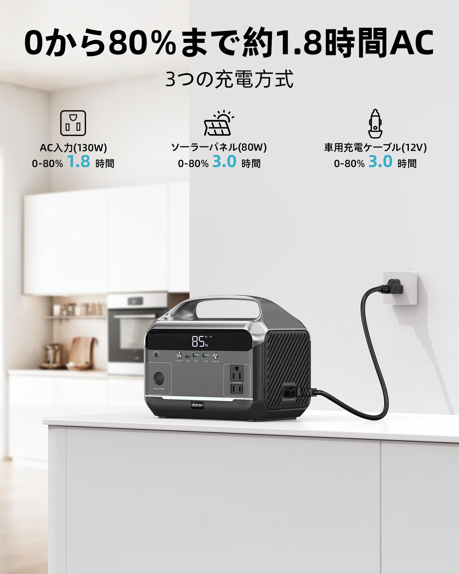 ポータブル電源 Daranener 300W(600Wピーク) 単品 Amazon.co.jp: Daran ポータブル電源 600W リン酸鉄電池 288Wh